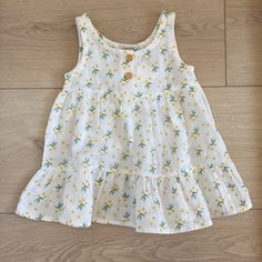 Nwt! 100% Cotton Cute Yellow Sundress With Ruffles, Cute Yellow Ruffled Sundress, Yellow Summer Play Dress, Yellow Sleeveless Sundress For Playtime, Yellow Summer Dress For Play, Playful Yellow Dress For Playwear, Casual Yellow Playwear Dresses, Yellow Sleeveless Dress For Play, Casual Yellow Dresses For Playwear