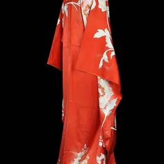 Vintage Silk Kimono Robe or Coat or Dressing Gown Orange | Etsy Traditional Long Orange Kimono, Ceremonial Long Elegant Kimono, Elegant Long Kimono For Tea Ceremony, White Long Silk Kimono, White Long Kimono For Evening, Reading Pa, Silk Kimono Robe, Orange Satin, Vintage Fur