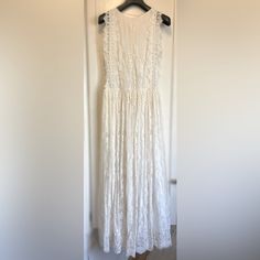 Gorgeous; Crafted Of Woven Mesh, Zimmermann's White Sleeveless Lace Dress Showcases Beautiful Lace Trim And Romantic Lace Appliqus. This Charming Piece Features A Drawstring Waist And Sexy Sheer Back Detail. Amazing Summer Dress, Could Also Be A Great Wedding Dress Option ! Great With Sandals Or Sneakers! Organza Lace, Sleeveless Lace Dress, Zimmermann Dress, Romantic Lace, Silk Organza, White Sleeveless, Size 6 Dress, Lace White Dress, Drawstring Waist