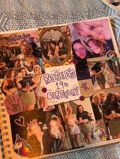 r Birthday Photobook Ideas, Birthday Scrap Booking Ideas, Photo Album Page Ideas, Friend Album Ideas, Photo Album Birthday Gift, High School Photo Album Ideas, Scrapbook Ideas For Mom Birthday, 2000s Scrapbook Aesthetic, Senior Scrapbook Ideas High Schools