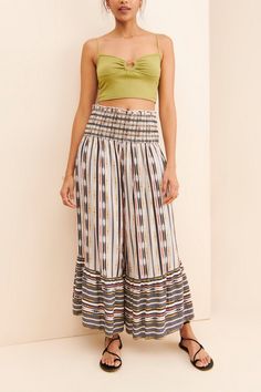 Rent Zamirah Smocked Wide-Leg Pants from Nuuly. Pick 6 items for $98/month. Free shipping + returns. Bohemian Bottoms With Smocked Back For Beach, Bohemian Beach Bottoms With Smocked Back, Bohemian High-waisted Bottoms With Elastic Waistband, Bohemian High-waist Wide Leg Pants With Elastic Waistband, Bohemian High Waist Wide Leg Pants With Elastic Waistband, Bohemian Wide Leg High Waist Pants With Elastic, Bohemian High Waist Bottoms With Elastic Waistband, Bohemian High Waist Pants With Elastic Waistband, Wide Leg Bottoms With Smocked Bodice For Summer