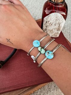 Authentic Sterling Silver Stamped cuff with stone Classic Adjustable Turquoise Cuff Bracelet, Silver Smithing, Silver Turquoise Jewelry, Pearl Cuff, Dope Jewelry, Jewelry Antique, Turquoise Cuff, Western Jewelry, Jewelry Inspo