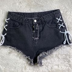 Super Cute Gothic, Button Fly, Side Lace, High Waist Shorts. Brand New, Never Worn, No Flaws, No Tags. Save Big On Bundles!!! Fast Shipping!!! All Reasonable Offers Considered!!! 5 Star Rated Thanks For Stopping. Happy Poshing! Punk, Rock, Rocker, Y2k, Goth, Gothic, Hot Topic, Royal Bones, Trip Nyc Black High-waisted Shorts With Buttons, Black High Waist Shorts With Buttons, Black Bottoms With Buttons For Summer, Black Shorts With Buttons For Spring, Black Buttoned Bottoms For Summer, Black Jean Shorts With Button Closure, Summer Black Bottoms With Button Closure, Black Button Closure Shorts For Summer, Black Jean Shorts With Button Closure For Summer