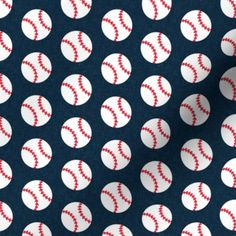 a baseball pattern on a blue background