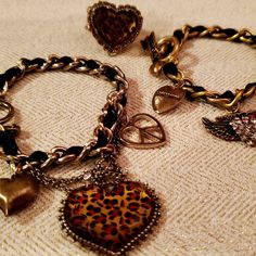 Set Of 3 *Bracelet Betsey Johnson Leopard Print Vintage Style, Big Heart, 7 '' Inches *Bracelet Betsey Johnson Wings Vintage Style 6" Inches * Ring Animal Print Stretchy ( One Size Fits All ) Toggle Closure As Shown In The Picture Animal Print Vintage Collection Awesome Birthday Present Ed Hardy Jewelry, Trashy Jewelry, Mcbling Jewelry, Christmas Jewerly, Betsey Johnson Bracelet, Dr Wardrobe, Unusual Necklace, Gold Bracelets, Digital Tools