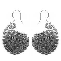 Oberon Design Britannia Metal Jewelry, Earrings, Paisley