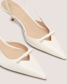 TULLY 50 SLINGBACK | Stuart Weitzman 2024 Wardrobe, It Is Finished, Sling Pack, Side Design, White Kittens, Icon Collection, Kitten Heel, Wedding Looks, Exclusive Collection