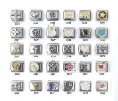 9mm Italian Charms, Italian Charm Bracelets Prices vary by style and are priced individually. Please check the individual price with the drop-down. NOTE: If you purchase enough charms to make a complete bracelet (size chart below) you do not need to buy the Starter Bracelet YOU DON'T NEED BOTH. The Starter bracelet is for people who only want to buy a few charms with styles on them and the rest blanks from the starter bracelet. The charms slide open and hook into each other to make a complete bracelet. Toddler: 13 links, 5 inches in length Child: 14 links, 5 1/4 inches in length Youth: 15 links, 5 3/4 inches in length Petite: 16 links, 6 1/4 inches in length Small: 17 links, 6 1/2 inches in length Medium: 18 links, 7 inches in length Large: 19 links, 7 1/4 inches in length Extra Large: 20 Italian Charm Bracelets, Nomination Bracelet, Nomination Charms, Mode Swag, Italian Bracelet, Jewelry Wishlist, Italian Charms, Bracelet Size Chart, Custom Bracelet