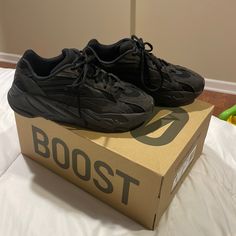 Authentic Yeezys In Great Condition! Fits Women’s Size 7.5 Black Yeezy, Yeezy Black, Fits Women, Yeezy Shoes, Shoes Black, Black Shoes, Athletic Shoes, Size 7, Womens Sizes