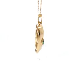 Item Code HAF6972 Metal Type Yellow Gold Metal Karat 14 kt Diamond Natural Diamond Shape Round Diamond Ct 0.96 ct Immerse yourself in the dazzling beauty of our 14k yellow gold diamond pendant, adorned with vibrant emerald gemstones. This exquisite piece is a captivating blend of classic elegance and modern flair, making it a timeless addition to your jewelry collection. Unveiling the Enchantment: Luminous Warmth: Crafted from gleaming 14k yellow gold, this pendant exudes a captivating warmth that complements any skin tone. Sparkling Brilliance: Shimmering diamonds, totaling 0.96 carats, dance with light, adding a touch of mesmerizing sparkle to your neckline. Emerald Allure: Featuring genuine emeralds, this pendant boasts a vibrant green hue that adds a touch of sophistication and individ May Birthstone Yellow Gold Diamond Necklace, Luxury Gold Emerald Necklace With Brilliant Cut, Luxury 14k Gold Emerald Pendant Necklace, Gold Diamond-cut Emerald Necklace, Yellow Gold Necklaces With Brilliant Cut For May Birthstone, Yellow Gold Emerald Pendant Necklace With Diamond Cut, Yellow Gold Diamond Emerald Pendant Necklace, Fine Jewelry Yellow Gold Emerald Necklace With Diamond Cut, 14k Yellow Gold Emerald Necklace With 17 Jewels