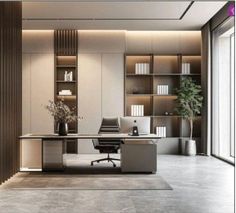 Ceo Room Design, Home Office Storage Ideas, Lawyer Office Design, Japandi Office, Cupboard Office, Reception Office, Storage Unit Design, Ceo Office