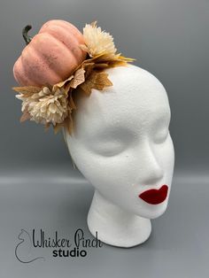 This one-of-a-kind Halloween / Fall / Thanksgiving headband will be sure to add a glam touch to any party ensemble! ❤️ Make a statement at your Halloween, Thanksgiving or Fall gatherings!  Add a fun, glittered pink pumpkin 🎃 fascinator with floral accents to your outfit.  This fall headpiece is a great way to stand out from the crowd, turn heads and get tons of compliments!   This design looks fantastic from the front and back.  It is lightweight and comfortable to wear.  You can wear this desi Whimsical Adjustable Headband Costume Accessories, Adjustable Whimsical Headband Costume Accessories, Adjustable Pink Headpiece For Costume Party, Adjustable Novelty Costume Headband, Adjustable Novelty Headband Costume Hats, Adjustable Headband Headpieces For Costume Party, Fun Adjustable Headband, Whimsical Adjustable Fascinator For Costume Party, Whimsical Adjustable Headband For Costume Party