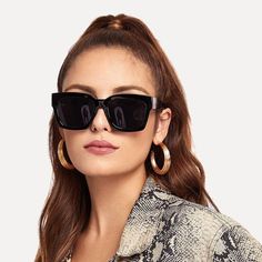 Enzeva Sunglasses ™️ - Guardianlooks Costa Sunglasses, Latest Sunglasses, Oval Sunglasses, Style Noir, Eyewear Accessories, Sunglasses Online, Black Sunglasses, Shein Style, Glasses Fashion