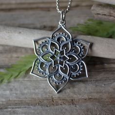 This stunning sterling silver pendant measures 32mm long from the top of the jump ring and 24mm wide and is made from recycled sterling silver♻️. The pendant will come on a 1mm rounded box chain in your choice of 16", 18", 20" or 24" long. Nickel-free Sterling Silver Medallion Necklaces, Hypoallergenic Silver Jewelry With Flower Pendant, Hypoallergenic Silver Flower Pendant Jewelry, Silver Necklace With Large Pendant For Everyday, Everyday Silver Necklace With Large Pendant, Antique Silver Necklace With Large Sterling Silver Pendant, Antique Silver Sterling Silver Necklace With Large Pendant, Silver Flower Pendant Jewelry For Everyday, Sterling Silver Flower Pendant With Oxidized Finish