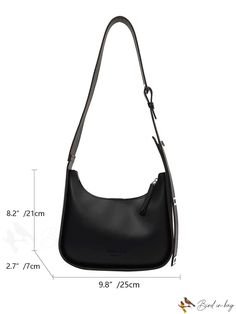 BirdinBag - Chic Hobo Bag for the Modern Minimalist Style Minimalist, Black Bag, Bag Straps, Hobo Bag, Modern Minimalist, Pu Leather, Bag Lady, Sleek, Size Medium