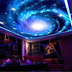 wall mural galaxy ceiling Stars Ceiling, Galaxy Bedroom, Galaxy Room, Window Cling Vinyl, Arsitektur Art Deco, Wall Painting Living Room, Sky Ceiling, Ceiling Wallpaper, Star Ceiling