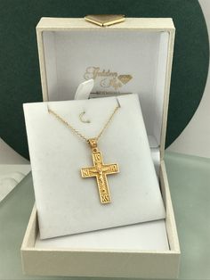 "✪ Please check the dimensions to be sure about the size! Dimensions: Pendant height: 3.5 Centimeters (include the loop) Pendant width: 2 Centimeters Chain No1: 0.8mm thickness Chain No2: 2mm thickness Express Shipping with DHL courier in your address (about 1-2 business days in Europe & about 4-5 business days worldwide) ---------------------------------------------------------------------------------------------------- Please leave us your telephone number for delivery service ------------ Gold Engraved Crucifix Cross Necklace, Gold Hallmarked Crucifix Charm, Gold Engraved Crucifix Necklace, Engraved Gold Crucifix Necklace, Yellow Gold Hallmarked Crucifix Cross Necklace, Hallmarked Yellow Gold Crucifix Necklace, Cross With Jesus, Loop Pendant, Telephone Number