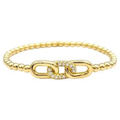 This bracelet fits with room up to a 6.5" wrist. Would comfortably fit up to a 7" wrist. Introducing a stunning Hulchi Belluni slip-on stretch bracelet from the popular Tresore Collection. This narrow beaded bracelet is a dazzling accessory that effortlessly combines elegance and style. This exquisite designer piece is crafted from high-quality 18 karat gold, ensuring a luxurious and enduring piece for your fine jewelry collection. The bracelet features a series of polished yellow gold beads thr Timeless Accessories, Fine Jewelry Collection, Diamond Bracelets, Look Plus, Stretch Bracelet, Bracelet Sizes, Gold Beads, Pisa, Pave Diamonds