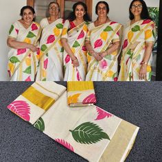 Kerala Special Leaf Multi colour Golden tissue set mundu  With Stitched Blouse or Blouse Material,Tissue Set Mundu, Beautiful Kerala  Designs.               If stitched blouse need, we will provide you measurement chart at the time of placing the order. As per the measurement given by the  buyer, we will stitch the blouse with separate lining material. It will take minimum 10 days for dispatch if it is stitched.   Package Details : 1 No Pack:  - 1 Set  and 1 Mundu Piece, (Length - 2.80 Mt each) Yellow Block Print Sets For Diwali, Multicolor Handloom Blouse For Puja, Yellow Block Print Traditional Wear For Festive Occasions, Multicolor Blouse With Traditional Patterns For Puja, White Handloom Blouse For Festivals, Yellow Block Print Blouse Piece For Saree, White Handloom Blouse For Diwali, Yellow Blouse Piece With Traditional Patterns, White Block Print Blouse For Festivals