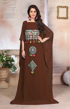 Brown Designer Stylish Takchita Royal Embroidered Israil Farasha Jalabiya Wedding Maternity Dress Kaftan With Free Plain Hijab by TheRobeDesert on Etsy Pregnant Wedding Dress, Garment Pattern, Moroccan Caftan, Islamic Clothing, Caftan Dress, Long Jumpsuits, African Wedding, Kaftan Dress, Muslim Women