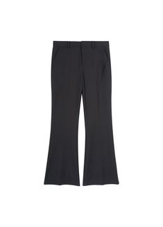 Flared Darted Trousers: Discover our stylish and comfortable wide-fit trousers with darted side stitch and flared bottom hem. Made from a blend of polyester, rayon, and spandex, these trousers offer a suit fabric feel and are perfect for any occasion. Features include two front and back pockets, and they are a versatile UNISEX piece. Available in sizes from Extra Small to Extra Large. Size Chart: Size (CM) Length Waist Butt Extra Small 102 70 89 Small 105 76 95 Medium 107 80 99 Large 109 84 103 Elegant Stretch Wide Leg Pants With Flared Hem, Elegant Flared Hem Bottoms For Workwear, Elegant Fitted Wide Leg Pants With Flared Hem, Chic Flared Hem Flares For Work, Chic Flares With Flared Hem For Work, Spring Workwear Bottoms With Flared Hem, Classic Fitted Bottoms With Flared Hem, Fitted Flares With Flared Hem For Workwear, Chic Stretch Wide Leg Pants With Flared Hem