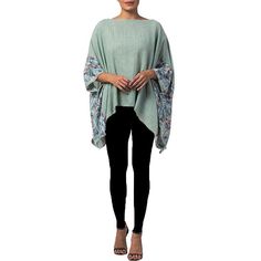 Raj Phyllis Embroidered Cape Fun and playful, this lightweight cape completes any outfit with flourish. Beautifully embellished with geometric embroidery, it's the perfect topper for leggings or jeans. Spring Chic Poncho With Batwing Sleeves, Chic Spring Poncho With Batwing Sleeves, Spring Layering Cape, Spring Lagenlook Poncho With Batwing Sleeves, Casual Long Sleeve Cape For Spring, Chic Long Sleeve Spring Cape, Casual Long Sleeve Spring Cape, Spring Cotton Poncho, Spring Long-sleeved Cotton Poncho