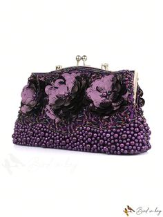 BirdinBag - Party Square Bag with Flower & Faux Pearl Decor, Kiss Lock Top Handle and Chain Chic Formal Flower-shaped Evening Bag, Flower-shaped Evening Clutch, Elegant Flower-shaped Party Bags, Flower Shaped Evening Bag, Chic Flower-shaped Evening Bag For Formal Occasions, Chic Floral Evening Bag For Formal Events, Elegant Flower-shaped Party Clutch, Chic Flower-shaped Evening Shoulder Bag, Elegant Flower Shaped Party Clutch