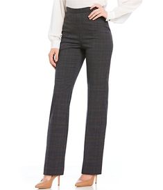 Antonio Melani Magda Glen Plaid Pant Elegant Office Pants With Pull-on Style, Stretch Pants With Welt Pockets For Fall, Fall Stretch Dress Pants With Welt Pockets, Stretch Dress Pants With Welt Pockets For Fall, Stretch Pants For Business Casual In Fall, Chic Pull-on Dress Pants For Fall, Stretch Dress Pants For Business In Fall, Full Length Bottoms For Fall Business Occasions, Chic Fall Dress Pants With Pull-on Style