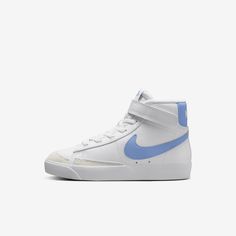 Your little baller can rule the sneaker game in the Nike Blazer Mid '77. The vintage look and comfortable feel help this court classic transcend the hardwood into a legend of street style. Nike Hightop, Nike Blazers, Nike Blazer Mid 77, Nike Blazer Mid, 2024 Christmas, Blazer Mid, Sneaker Games, Nike Blazer, Shoes White