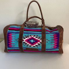 Brand New Leather / Woven Duffel Bag. Comes With Cross Body Strap Leather Duffel Bag, Leather Duffel, Rug Bag, Western Design, Duffel Bag, Bag Pattern, Travel Bags, Cross Body, Bag Lady