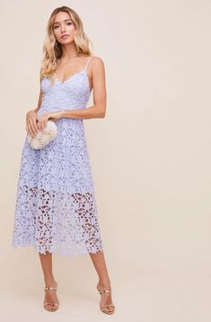 ASTR Lace A Line Midi Dress – ASTR The Label Feminine V-neck Summer Evening Dress, Feminine V-neck Evening Dress For Summer, Chic Dresses For Wedding Guests During Prom Season, Feminine Summer Midi Party Dress, Feminine V-neck Midi Dress For Party, Dressy Maxi Dress For Wedding Guest, Summer Party Midi Dress In Feminine Style, Summer Party Midi Dress With Feminine Style, Elegant Lace Dress For Spring