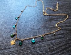 Handmade, one of a kind, Blue Green Apatite stone 14k gold fill chain choker necklace.  Dainty, delicate necklace.  Natural and untreated Apatite wire wrapped and suspended on a delicate chain.The standard necklace is 18 inches long, plus 2” long extender.  The stones are approximately 6 mm.  This gorgeous necklace comes in a complimentary, beautiful jewelry box ready for gift giving. All mailing supplies are from recycled materials.©Veraidagifts - All original designs, photos and text are copyr Dainty Emerald Necklace With Delicate Chain, Dainty 14k Gold Emerald Necklace, Green Apatite, Apatite Stone, Delicate Chain, Chain Choker Necklace, Necklace Dainty, Green Amethyst, Pink Opal