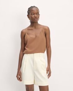 The Slip Cami Carob Brown – Everlane Womens Cami, Spaghetti Strap, Scoop Neck, Shirt Blouses, Spaghetti, Relaxed Fit, Womens Tops, Clothes