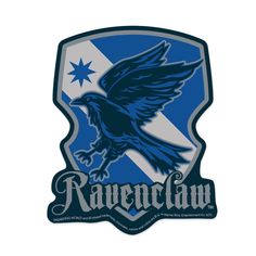 the ravenclaw logo is shown in blue and white with an eagle on it