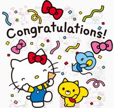 an image of hello kitty congratulations card