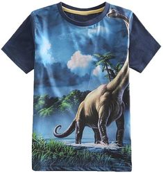 Dinosaur Short Sleeve T-Shirt Top Tee Size 2-10 Meaningful Gift For Family Gift For Boyfriend Valentine Gift Toddler Boy Summer, 3d Dinosaur, Boy And Girl Cartoon, Baby Boy Summer, Toddler Summer, Boys Summer Outfits, Cartoon Dinosaur, Valentines Gifts For Boyfriend, Kids Clothes Boys