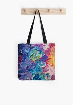 Soft polyester canvas shopping bag with edge-to-edge print on both sides. Fully lined for extra strength. Three sizes to choose from. impasto acrylic paint strokes Tanya Shatseva, John Lovett, Cloth Jewellery, Rainbow Stuff, Chris Morris, Silk Paintings, Primary Colours, Geisha Art, Teachers Gifts