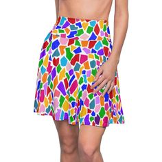 A versatile fit AOP skater skirt with a cozy, soft touch and a casual look. Inspired by the freedom of creativity, it will instantly become your everyday favorite. .: 95% Polyester 5% Spandex .: Versatile fit .: Printed on care label in black color .: White thread color Womens Skirts, Leggings Casual, The Shining, Care Label, Tie Dye Skirt, Skater Skirt, Casual Looks, Black Color, Mosaic