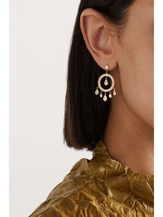 Jacquie Aiche, Pear Cut Diamond, Gold Diamond Earrings, Style Earrings, Jacket Style, Pave Diamonds, Net A Porter, Women Collection, Ear Piercings