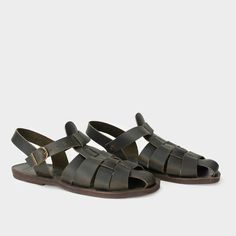 Leather Fisherman Sandals, French Fisherman Sandals, Green Leather Sandals, Gardenheir Sandals Leather Fisherman Sandals, Green Leather Sandals, Fisherman Shoes, Flat Leather Sandals, Tan Leather Sandals, Garden Clogs, Sock Outfits, Fisherman Sandals, Sandals Flat