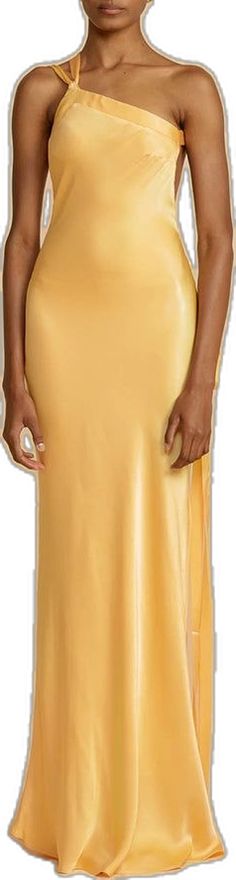 Summer One-shoulder Dress With Bias Cut, Fitted Bias Cut One Shoulder Summer Dress, Fitted One Shoulder Dress With Bias Cut For Summer, Fitted One Shoulder Summer Dress With Bias Cut, Danielle Copperman, Gold Gown, Strap Maxi Dress, Classic Aesthetic, Hip Style