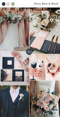 a collage of different wedding colors and details