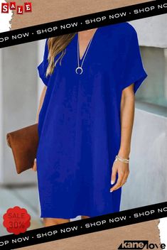 Elegant Fashion V Neck Short Sleeve Summer Dress for Lady