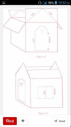 the box is cut out and ready to be put into its own house with measurements