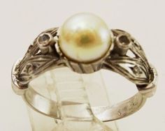 (eBay) Find many great new & used options and get the best deals for Vintage handmade Art Deco Platinum , Diamond and Pearl Ring at the best online prices at eBay! Free shipping for many products! Vintage Silver Filigree Ring, Vintage White Gold Engraved Ring, Vintage White Pearl Ring, Vintage Pearl Ring With Rose Cut Diamonds As Gift, Vintage Filigree Ring For Anniversary, Vintage White Pearl Ring With Rose Cut Diamonds, Vintage Pearl Ring With Rose Cut Diamonds For Gift, Vintage Silver Oval Pearl Ring, Antique Hallmarked Pearl Ring For Formal Occasions