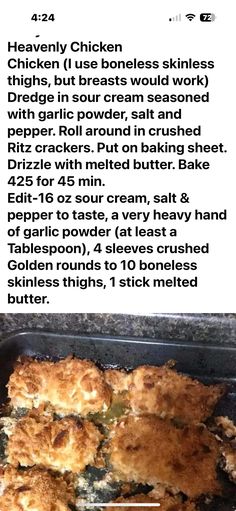 the recipe for chicken pot pie is shown here