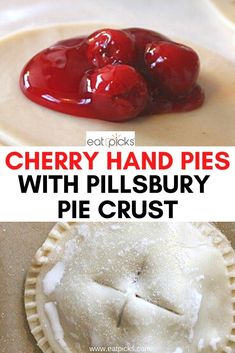 cherry hand pies with pilsbury pie crust are the perfect dessert for valentine's day