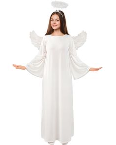 PRICES MAY VARY. Angel Costume Set: you will receive 3 pieces of angel costume, including 1 piece of adult' s angel gown, 1 piece of angel wing and 1 piece of angel headband, a nice set for you to cosplay an angel Size Details: our meticulously crafted white angel dress measures about 53.15 inches/ 135 cm in length, chest 40.2-44inches, waist 35.4-38.6 inches, hips 41.73-45.7 inches; The white wings are about 31.5 x 15.75 inches/ 80 x 40 cm, ensuring an enchanting appearance, loose and elastic, Christmas Angel Costume, White Angel Dress, Angel Headband, Angel Cosplay, White Wing, Angel Gowns, Angel Costume, Costume Set, Angel Dress