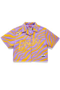 Lakers Nylon Quilted Puffer Shirt Melody Ehsani Cheap Color Block Graphic Tee, Luxury Yellow Graphic Print T-shirt, Affordable Fan Apparel Tops With Embroidered Logo, Luxury Multicolor T-shirt For Streetwear, Luxury Red Streetwear T-shirt, Cheap Screen Print Tops For Fan Events, Shoes Heels Shoeyl, Cheap Customizable Pink Shirt, Luxury Blue Tops With Graphic Print