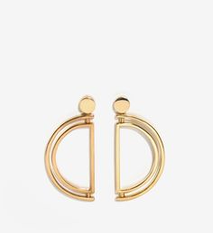 Modern Gold Hoop Plug Earrings, Modern Gold Plated Linear Earrings, Modern Gold-plated Linear Earrings, Modern Matte Gold Earrings, Modern Gold Linear Earrings For Pierced Ears, Modern Gold Linear Pierced Earrings, Modern Yellow Gold Plated Plug Earrings, Modern Gold Hoop Linear Earrings, Modern Gold Plug Earrings